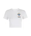 Casablanca Lete En Liberte Print Crop Baby T-shirt In White