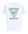 Casablanca Classic Fit Tennis Club Icon Organic Cotton Graphic T-shirt In White