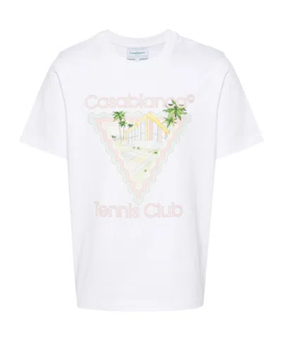 Casablanca Short Sleeves Front Graphic Print T-shirt In White