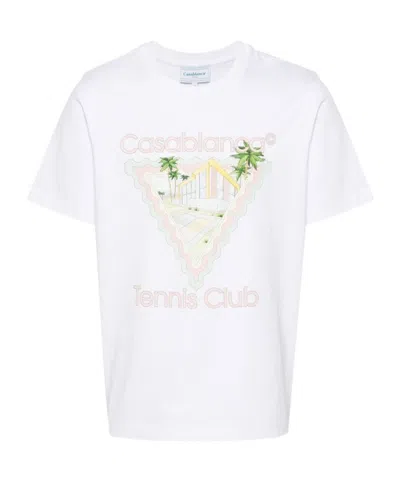 Casablanca Short Sleeves Front Graphic Print T-shirt In White