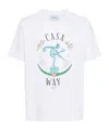 Casablanca Statue En Marbre-print Cotton T-shirt In White