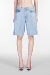 Casablanca Blue Crystal Embellished Denim Shorts In Blue
