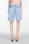 Casablanca Blue Crystal Embellished Denim Shorts In Blue
