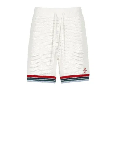 Casablanca Womens White Gothic Crochet-knit Cotton Shorts