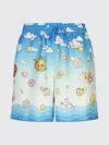 Casablanca Kawaii Silk Bermuda Shorts And Pockets In Multi