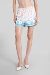 Casablanca Women Gradient Heart Monogram Silk Shorts In Blue