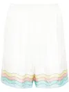 Casablanca Maison De Reve Silk Shorts In White