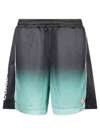 Casablanca Elastic Waistband Gradient Design Shorts In Gray
