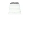 Casablanca Striped Pattern Elastic Waist Ruffle Hem Shorts In White