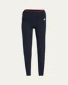 Casablanca High-waisted Sports Leggings With Side Stripe Accents In Black