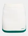 Casablanca Off-white & Green Knit Tennis Miniskirt In White  Green