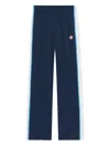 Casablanca Mens Navy / White Striped Embroidered-logo Woven Jogging Bottoms Xl In Blue