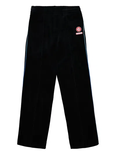 Casablanca Side-stripe Velour Track Pants In Black