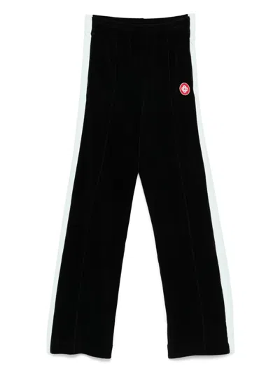 Casablanca Side-stripe Velour Trousers In Black