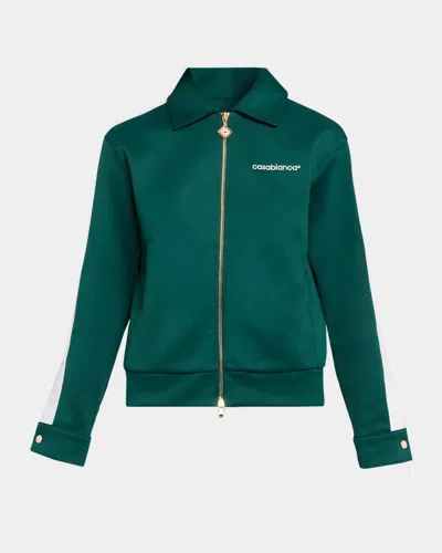 Casablanca Side-stripe Scuba Bomber Jacket In Green