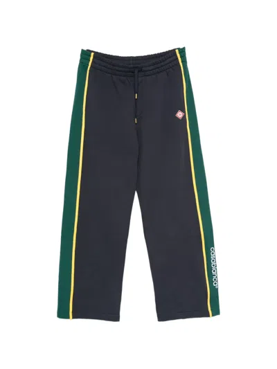Casablanca Navy Panelled Sweatpants In Multi