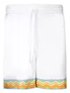 Casablanca Drawstring Silk Shorts In Afro Cubism Tennis Club