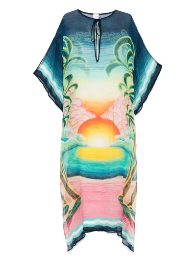 CASABLANCA SILK CHIFFON MAXI DRESS