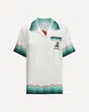 Casablanca White Montagne Ondulee Silk Short Sleeve Shirt In White