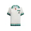 Casablanca White Montagne Ondulee Silk Short Sleeve Shirt In White