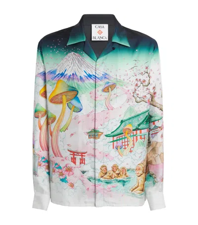 CASABLANCA SILK FLOWERS RELAXED SHIRT