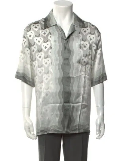 Pre-owned Casablanca Silk Graphic Print Shirt In Multicolor