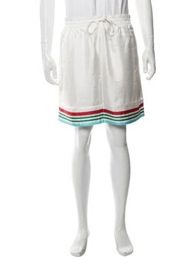 Pre-owned Casablanca Silk Jogger Shorts W/ Tags In White