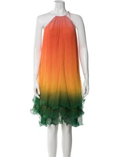 Pre-owned Casablanca Silk Mini Dress In Orange