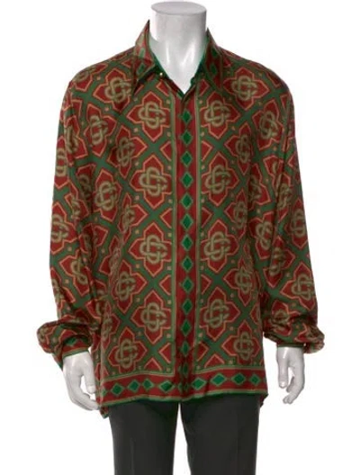 Pre-owned Casablanca Silk Patterned Shirt In Red