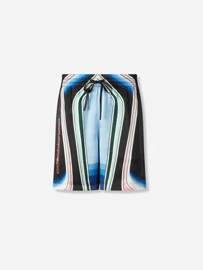 Casablanca Silk Print Bermudas In Multi