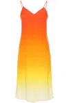 Casablanca Gradient Silk Slip Dress In Monogram Sunset Gradient