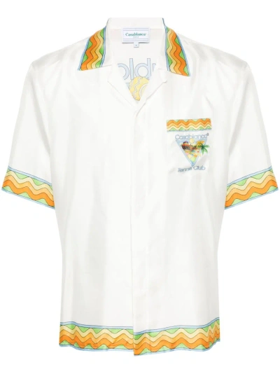 Casablanca Silk Short-sleeve Shirt In White