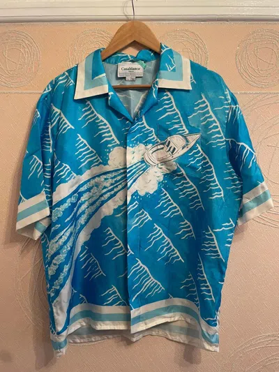 Pre-owned Casablanca Silk Shirt Large In Blue