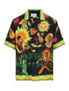 Casablanca Man Shirt Black Size L Silk In Multicolour