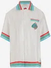 Casablanca White Silk Shirt With Graphic Print At The Chest