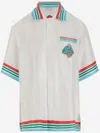 Casablanca White Silk Shirt With Graphic Print At The Chest In White