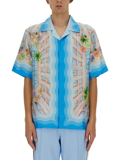 Casablanca Silk Shirt With Playful Tropical Patterns In Multi