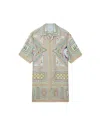 Casablanca Le Labyrinthe Silk Shift Dress In Multicolor