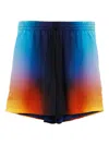Casablanca Silk Shorts With Polyester Lining In Blue
