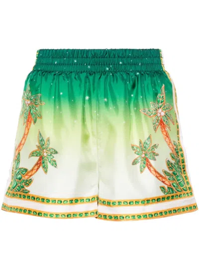 Casablanca Silk Shorts In Green