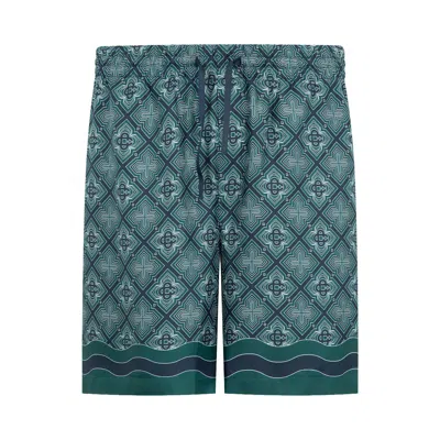 Pre-owned Casablanca Silk Shorts 'radiating Monogram' | Multi-color | Men's Size M In Multicolor