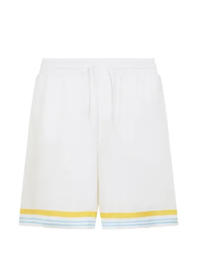 Casablanca Flower Court Mini Shorts For Men In White