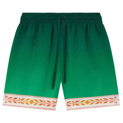 Pre-owned Casablanca Silk Shorts With Drawstring 'unity Is Power' | Green | Men's Size Xxl