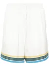 Casablanca Mens Casa Way Graphic-print Drawstring Silk Shorts In White