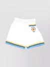 CASABLANCA SILK SHORTS WITH DRAWSTRINGS AND STRIPED TRIM