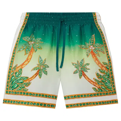 Pre-owned Casablanca Silk Shorts With Drawstrings 'joyaux D'afrique' In Multi-color