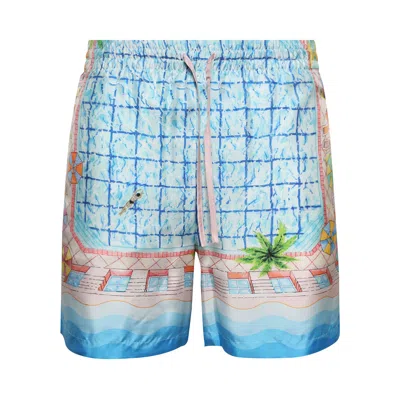 Pre-owned Casablanca Silk Shorts With Drawstrings 'le Plongeon'