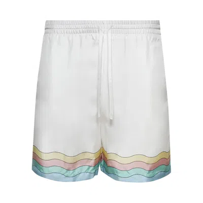 Pre-owned Casablanca Silk Shorts With Drawstrings 'maison De Reve' In Multi