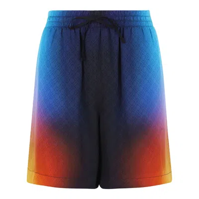 CASABLANCA CASABLANCA SILK SHORTS WITH POLYESTER LINING