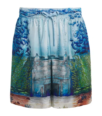 Casablanca Silk Trompe-œil Shorts